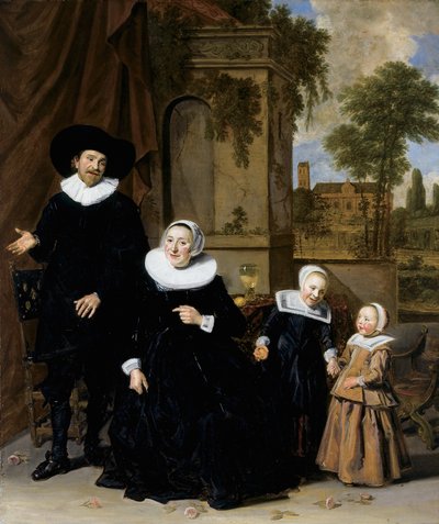 Portret van een Nederlandse familie door Frans Hals